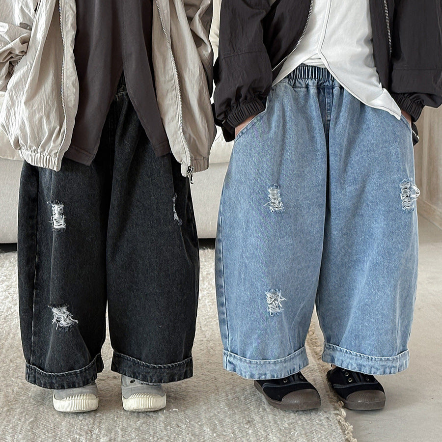 ダメージ加工デニムパンツ