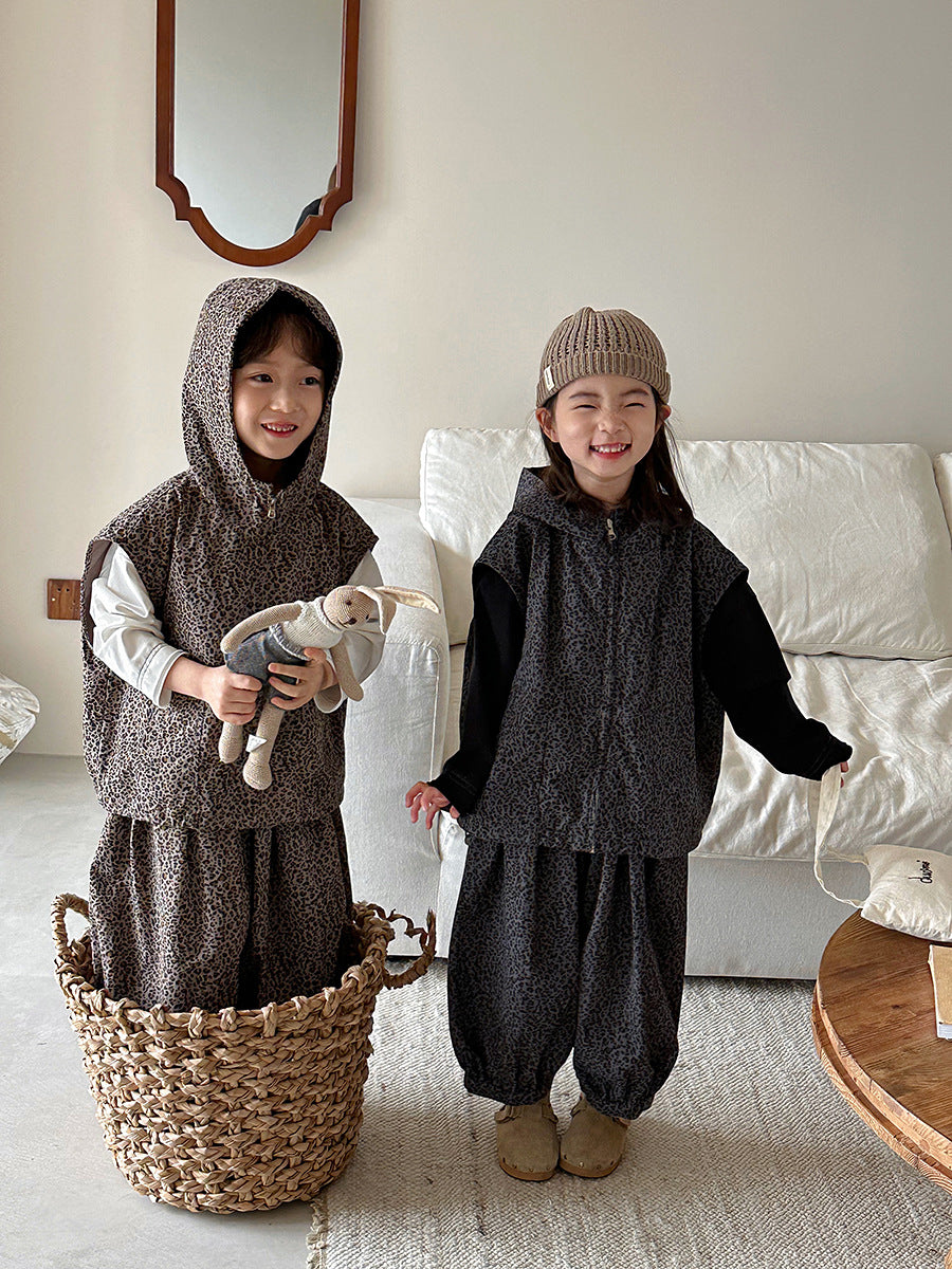 レオパード柄フードベストセット