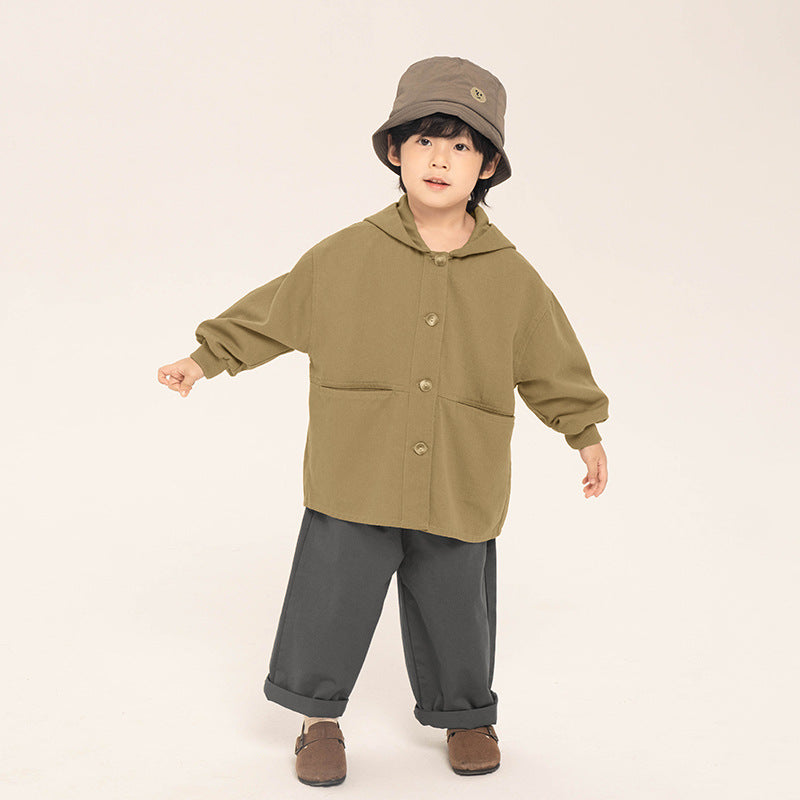 フード付きミドル丈ジャケット