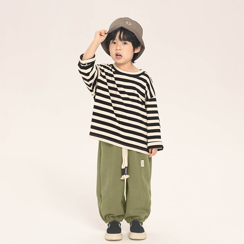 ゆったりボーダー長袖Tシャツ