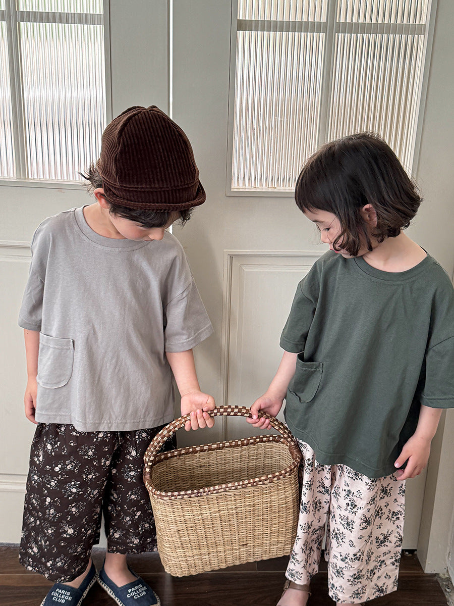 ポケット付きベーシックTシャツ