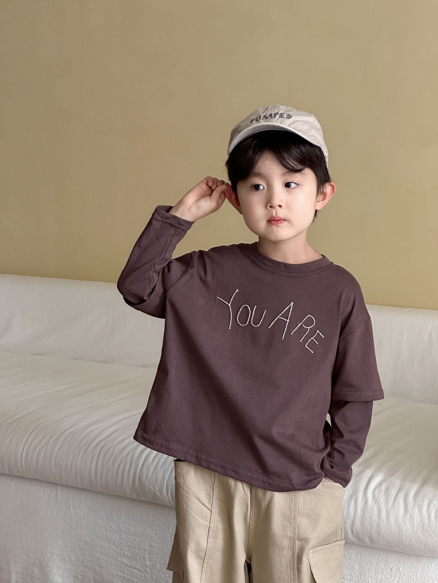 重ね着風長袖Tシャツ