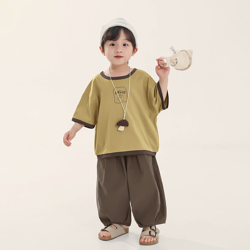 配色パイピングTシャツ