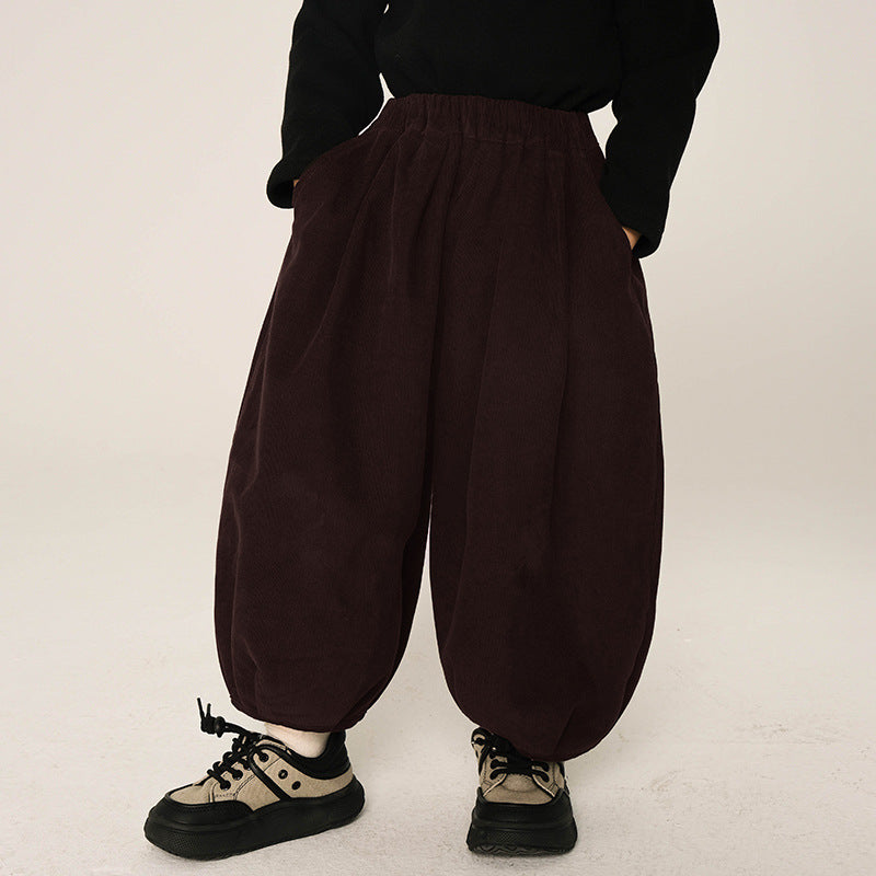 コーデュロイ裏ボアバルーンパンツ