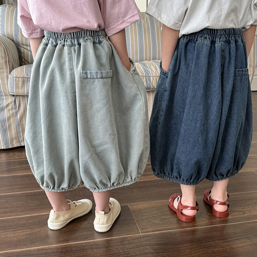 薄手七分丈デニムパンツ