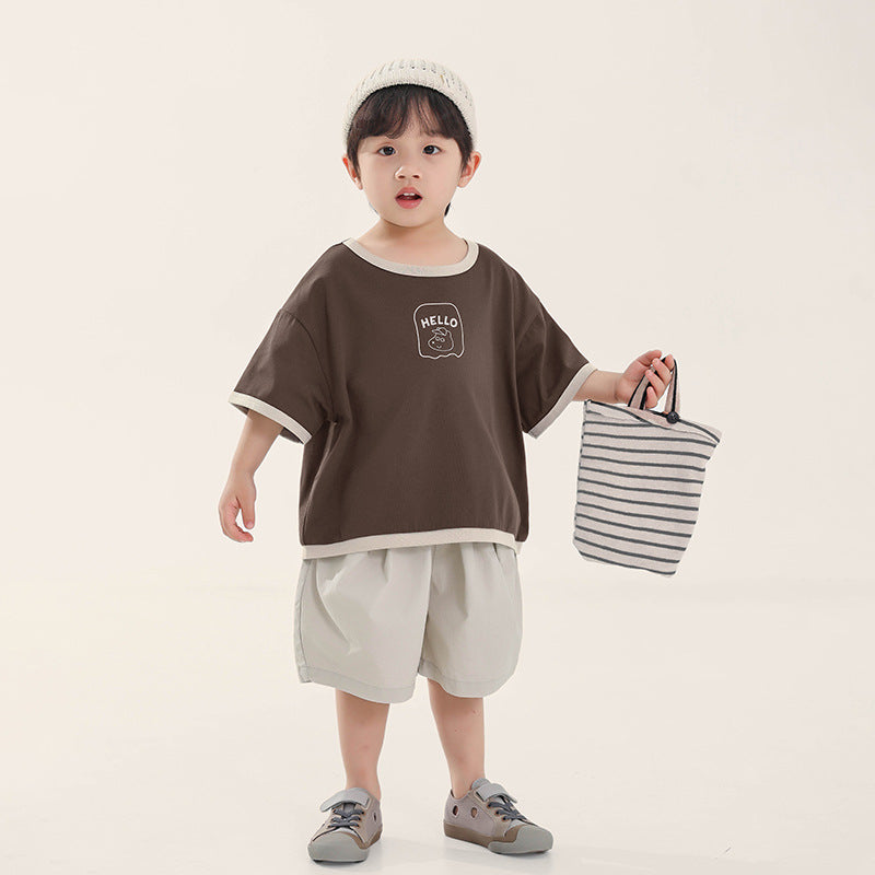 配色パイピングTシャツ