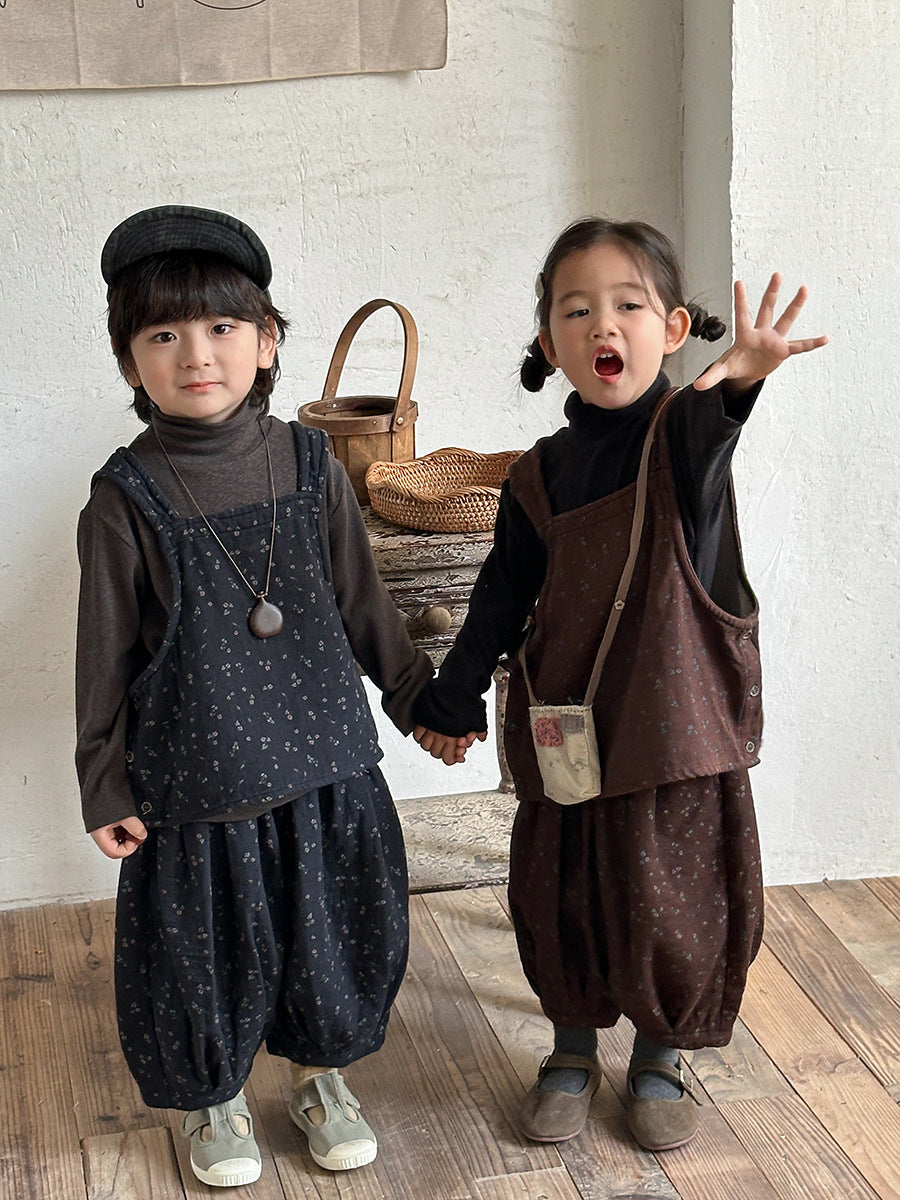 小花柄ベスト&パンツセット