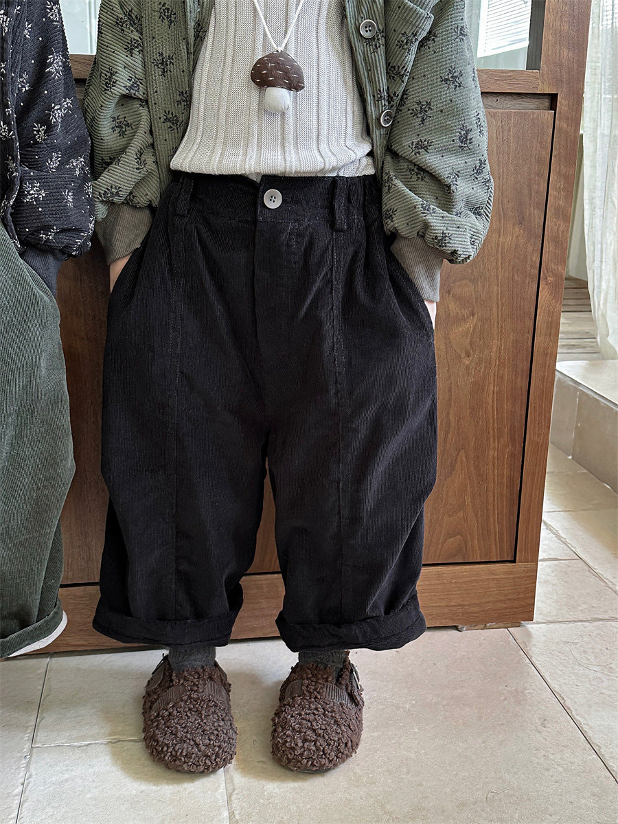裏ボアコーデュロイワイドパンツ