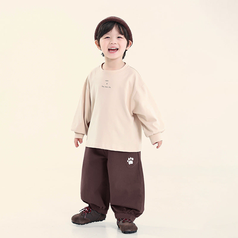英文プリントクルーネックTシャツ