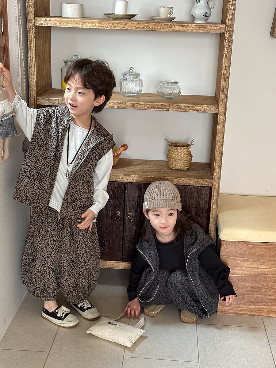 レオパード柄フードベストセット