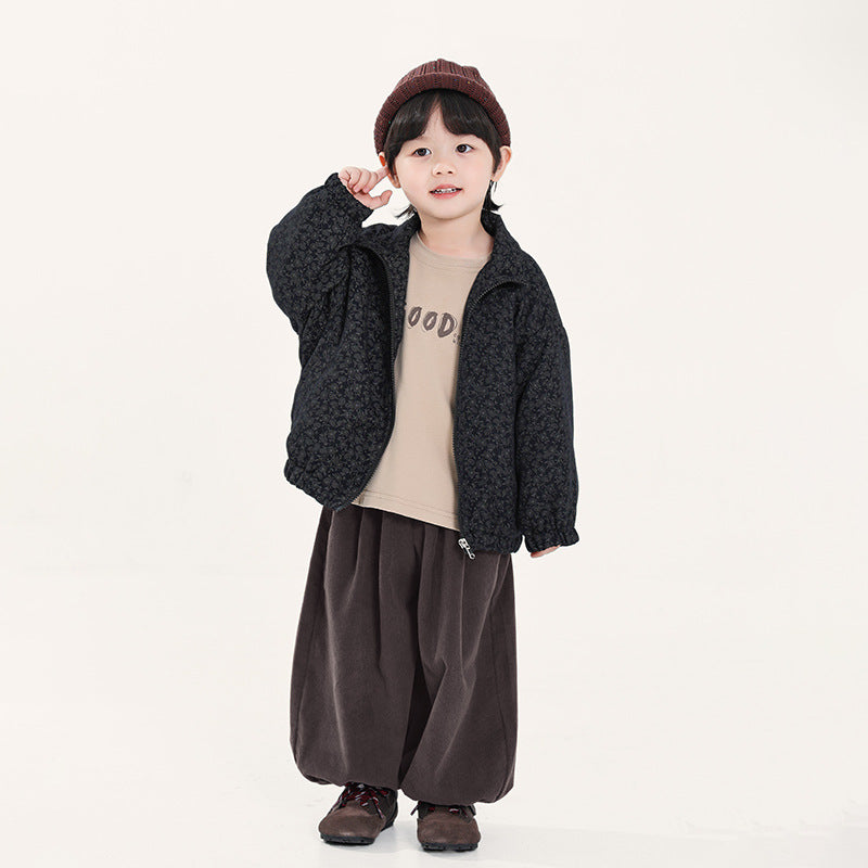 ジッパー仕様小花柄ジャケット