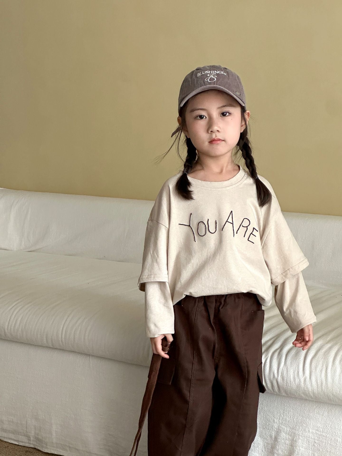 重ね着風長袖Tシャツ