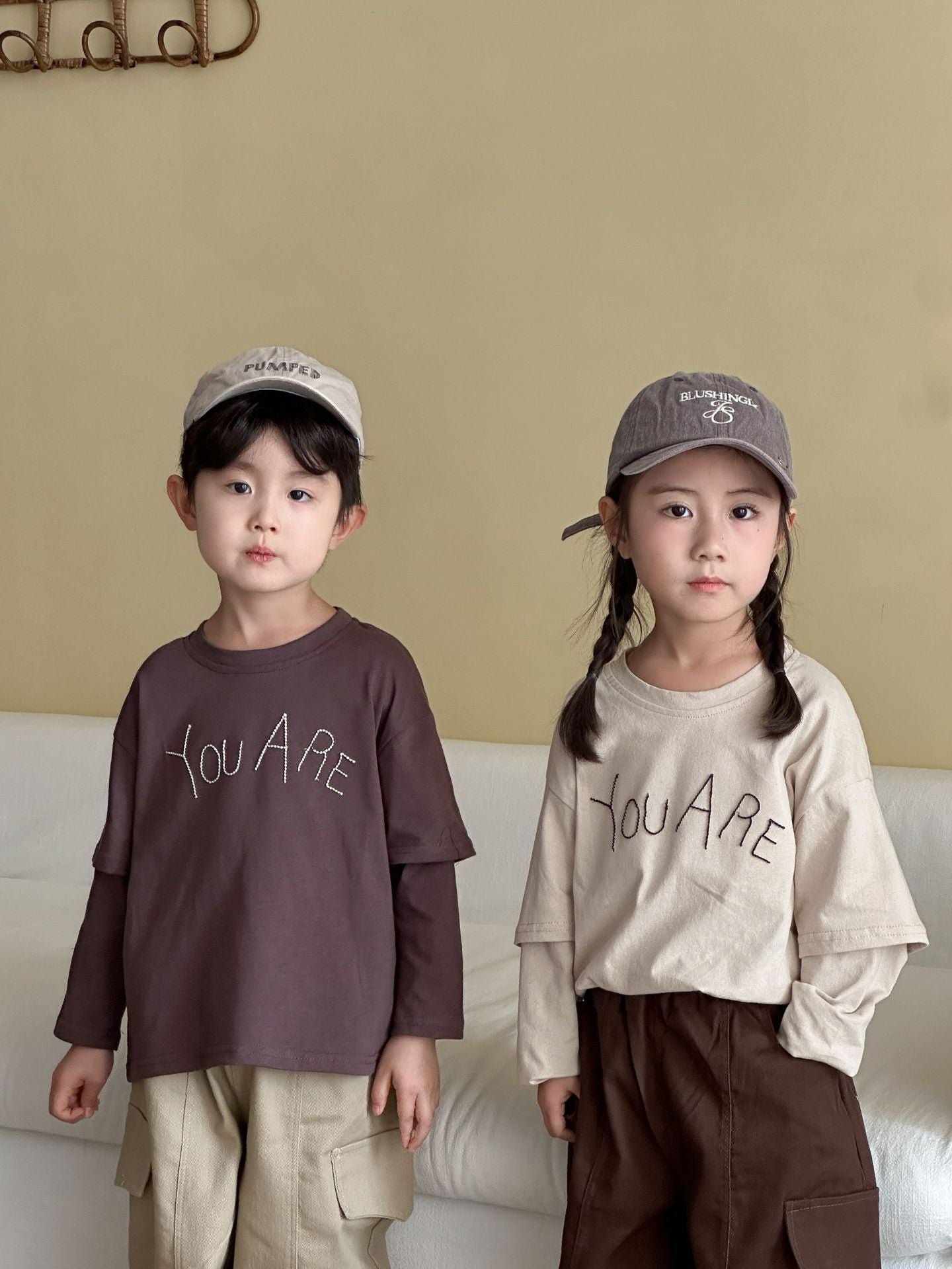 重ね着風長袖Tシャツ