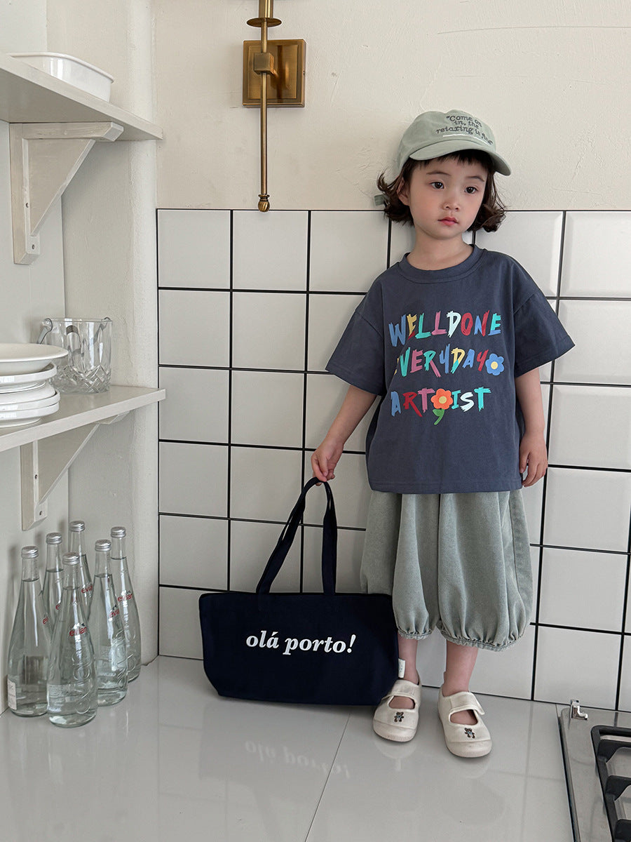 カラフルレターTシャツ