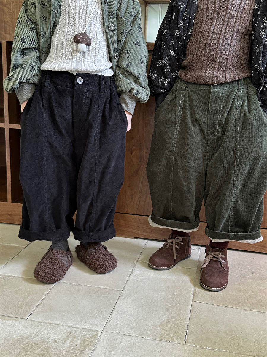 裏ボアコーデュロイワイドパンツ