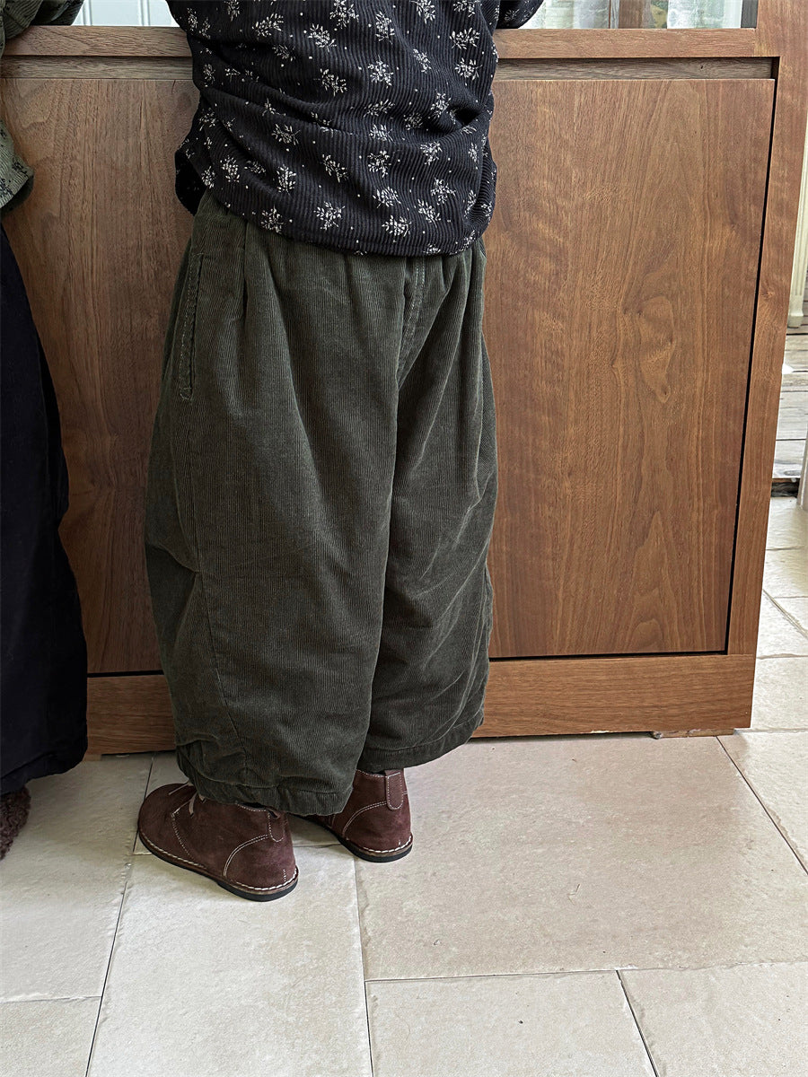 裏ボアコーデュロイワイドパンツ