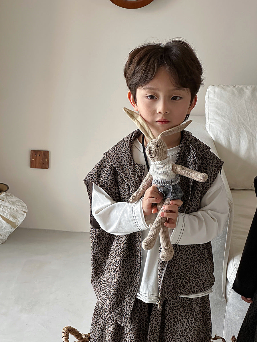 レオパード柄フードベストセット