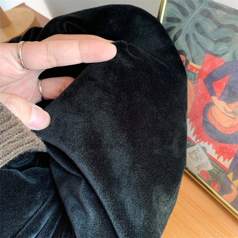 ハイネック総柄裏起毛スウェット