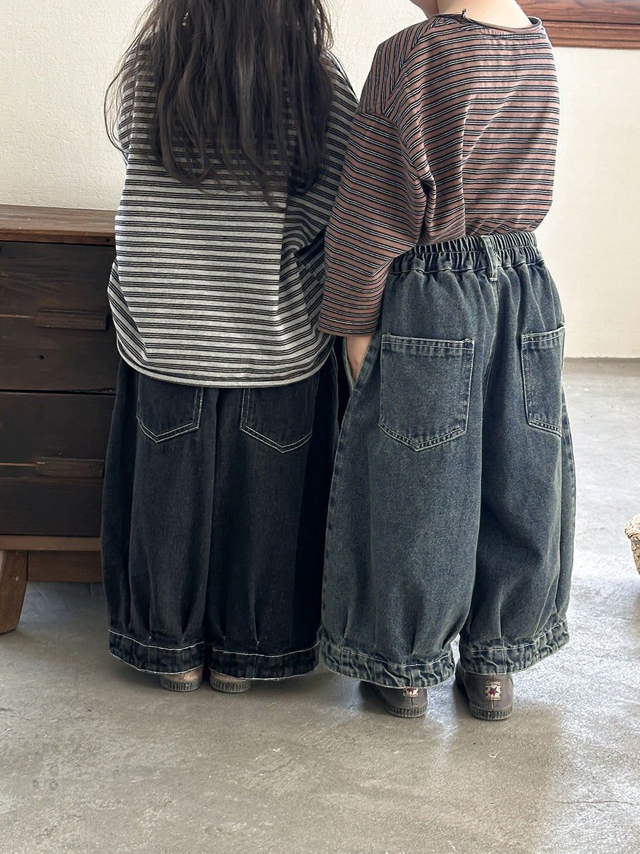 ヴィンテージ感ワイドデニムパンツ