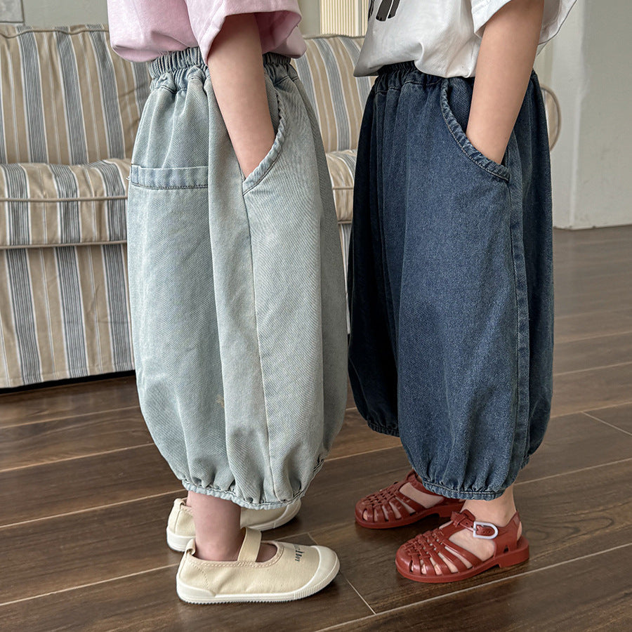 薄手七分丈デニムパンツ
