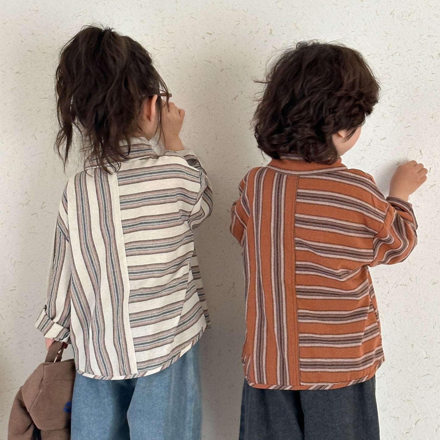 アシンメトリーストライプシャツ