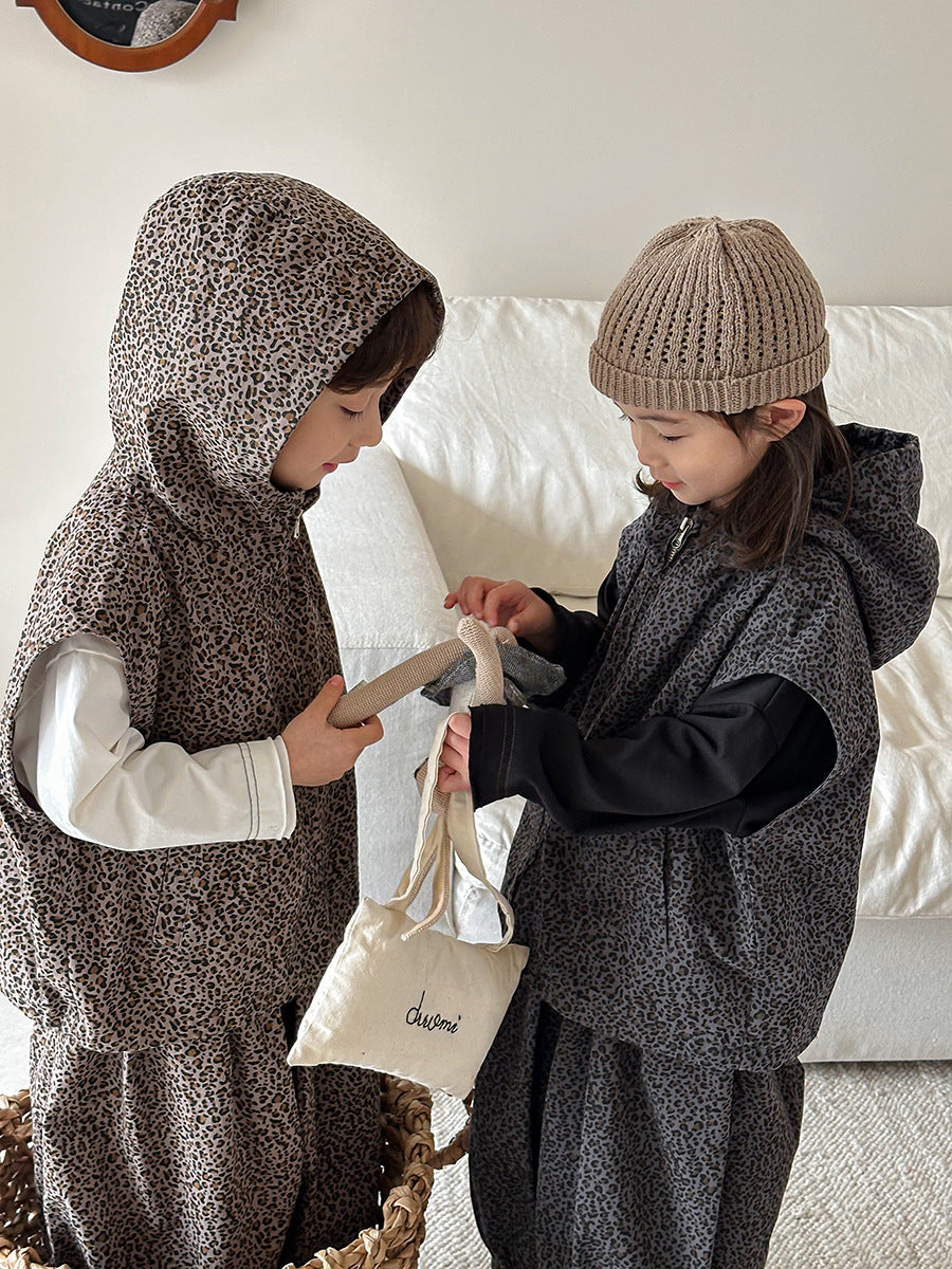 レオパード柄フードベストセット