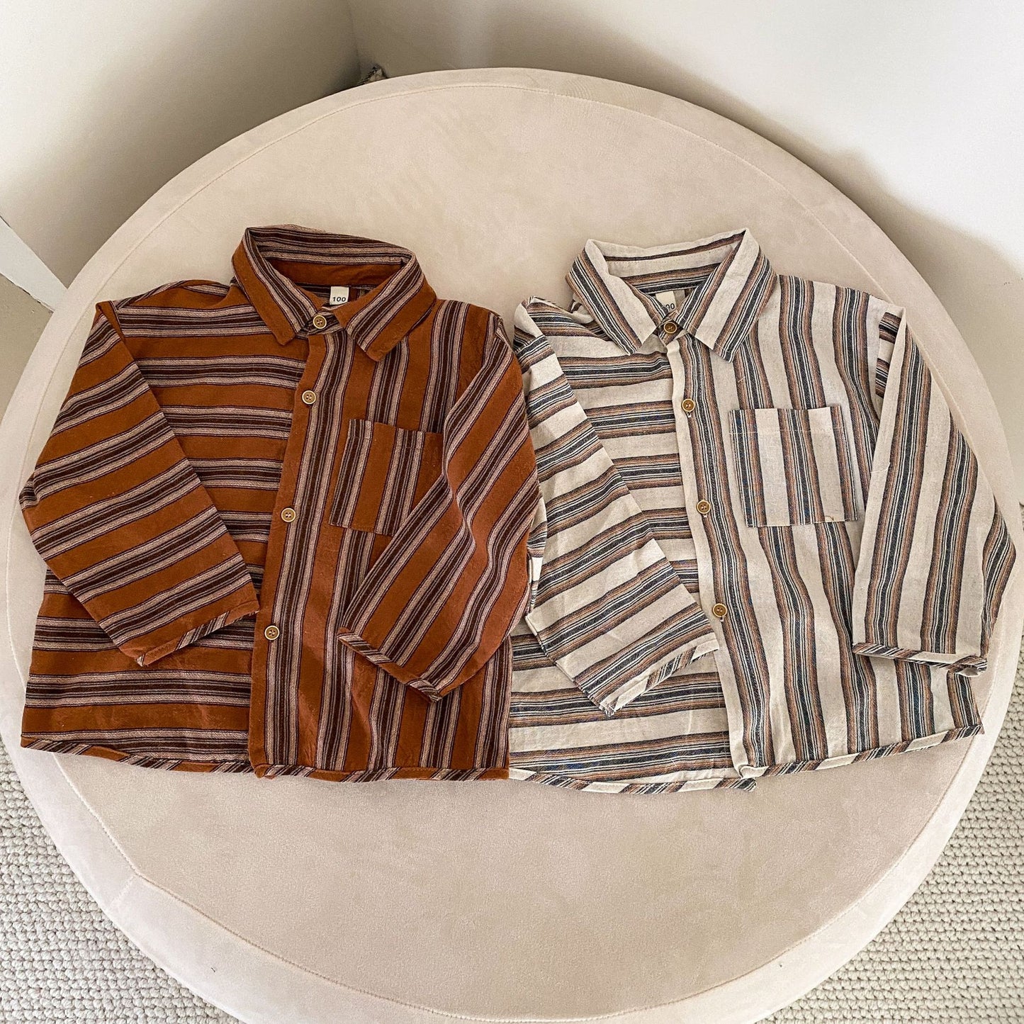 アシンメトリーストライプシャツ