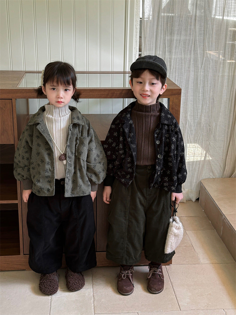 裏ボアコーデュロイワイドパンツ