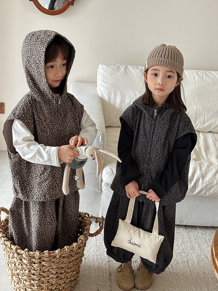 レオパード柄フードベストセット