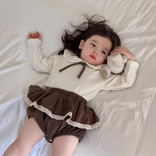 丸襟トップスxスカートセットアップ