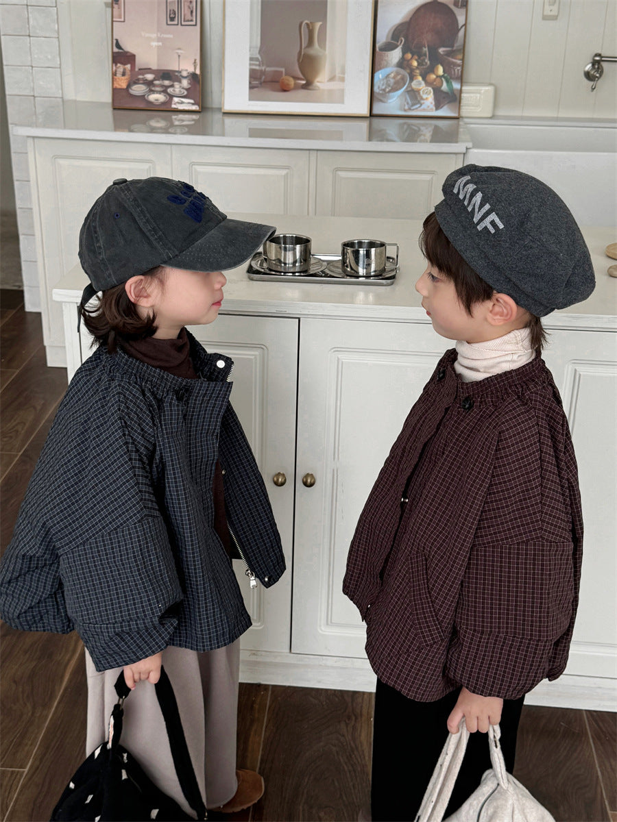 ビッグシルエットチェックアウター