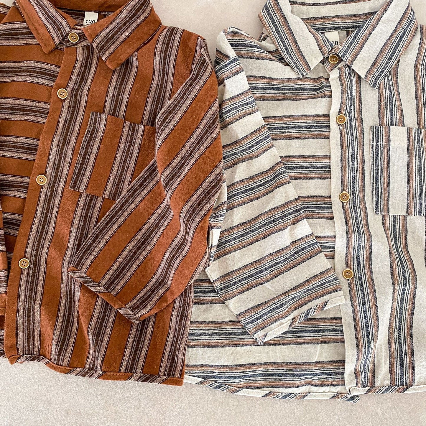 アシンメトリーストライプシャツ