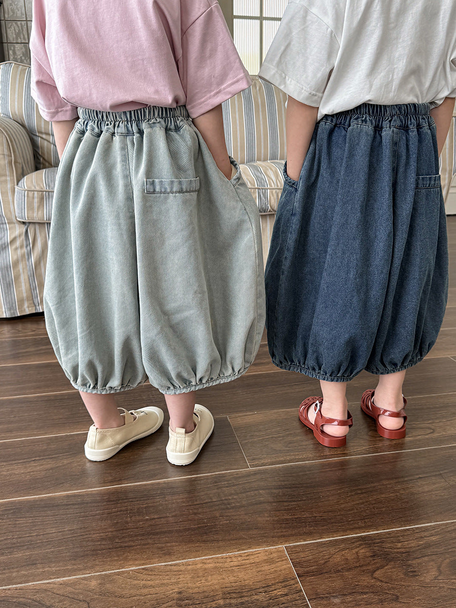 薄手七分丈デニムパンツ