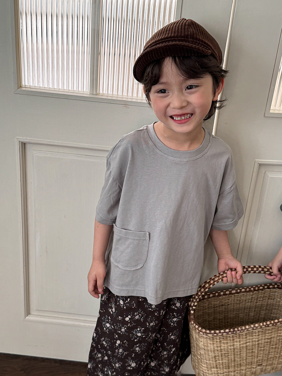 ポケット付きベーシックTシャツ
