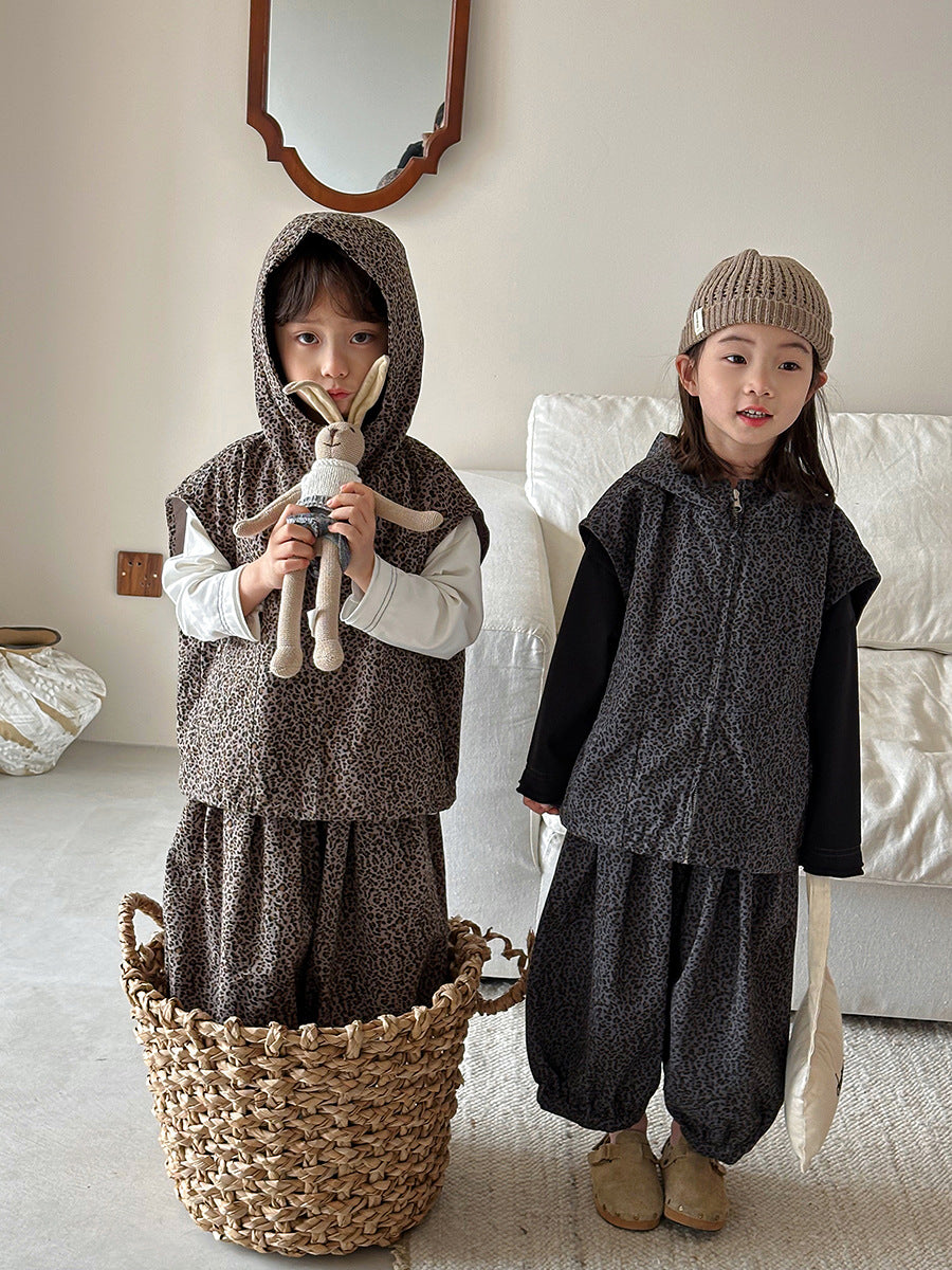 レオパード柄フードベストセット