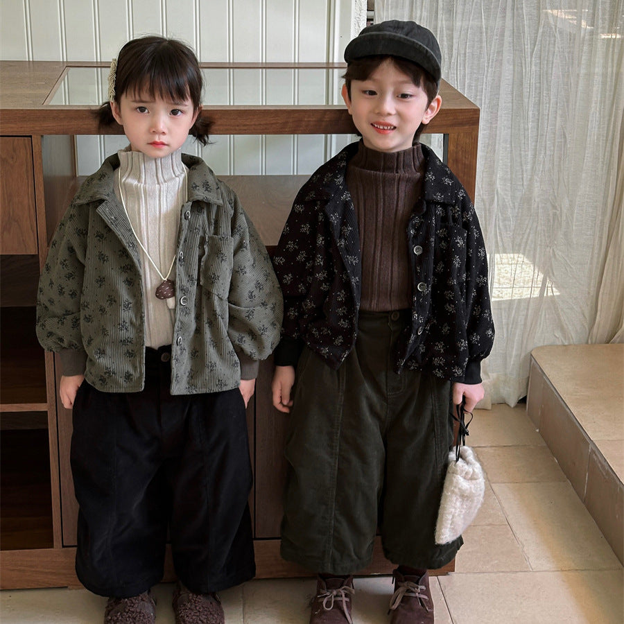 裏ボアコーデュロイワイドパンツ