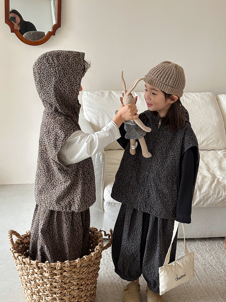 レオパード柄フードベストセット