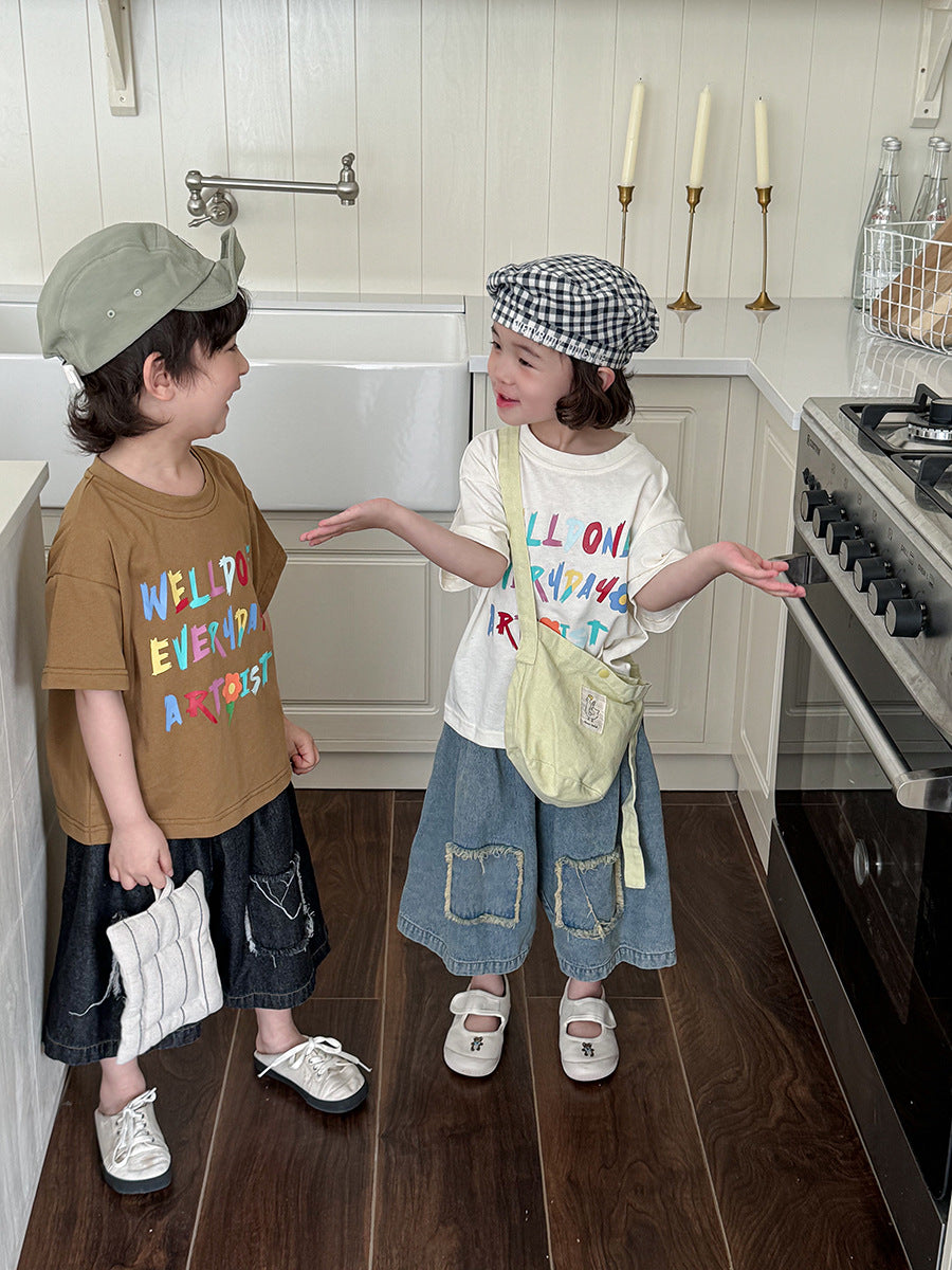 カラフルレターTシャツ