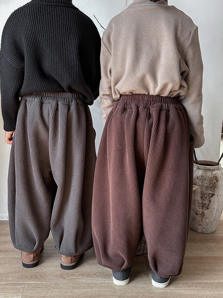裏ボア無地コーデュロイパンツ