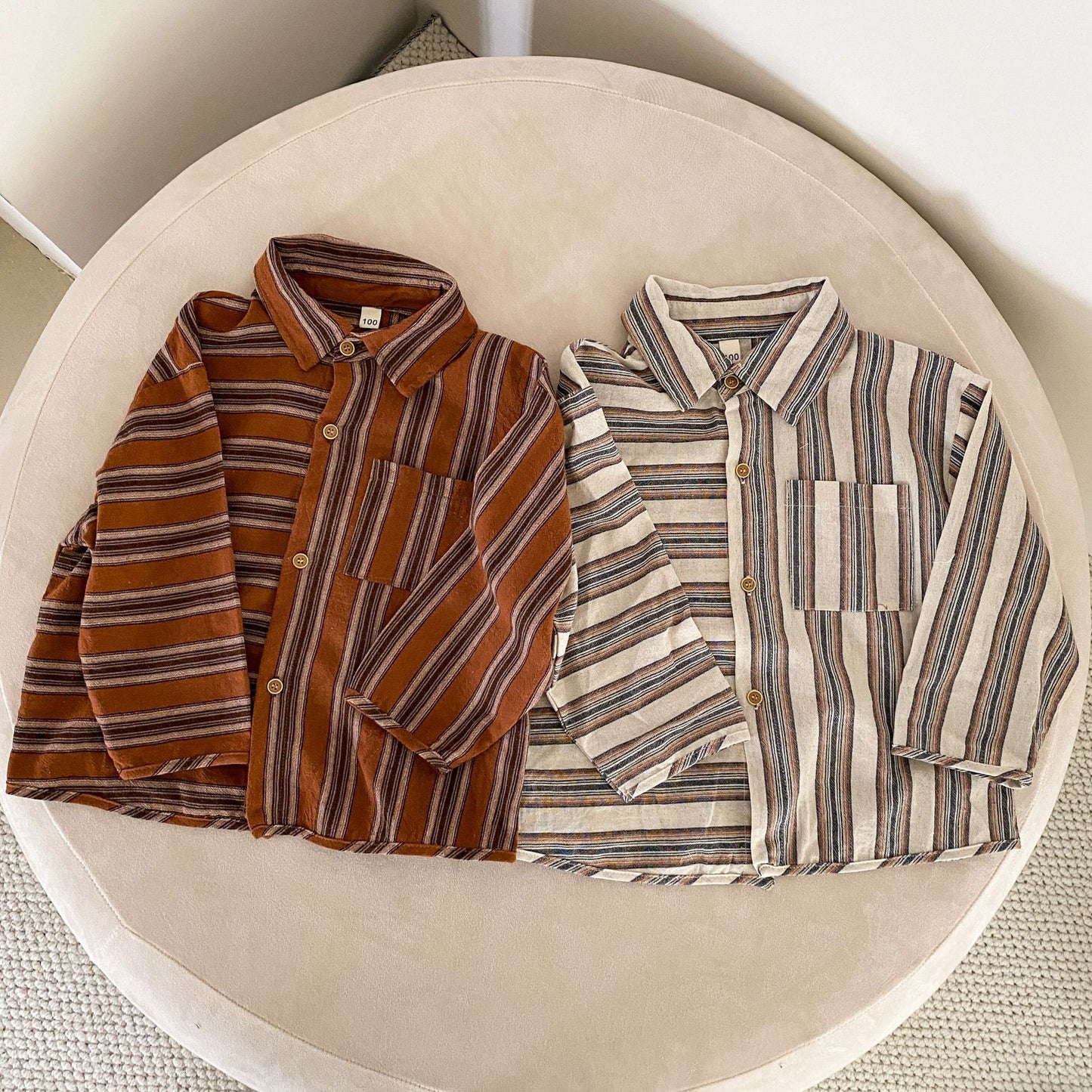 アシンメトリーストライプシャツ