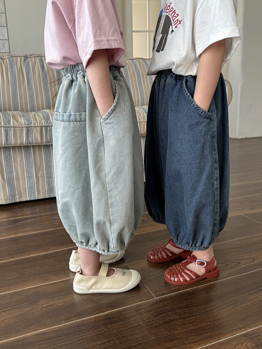 薄手七分丈デニムパンツ