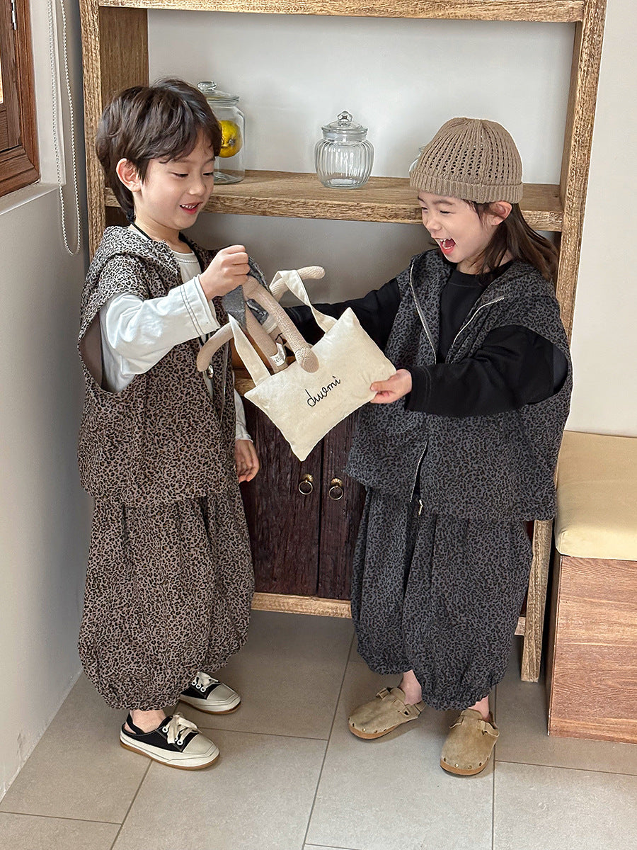 レオパード柄フードベストセット