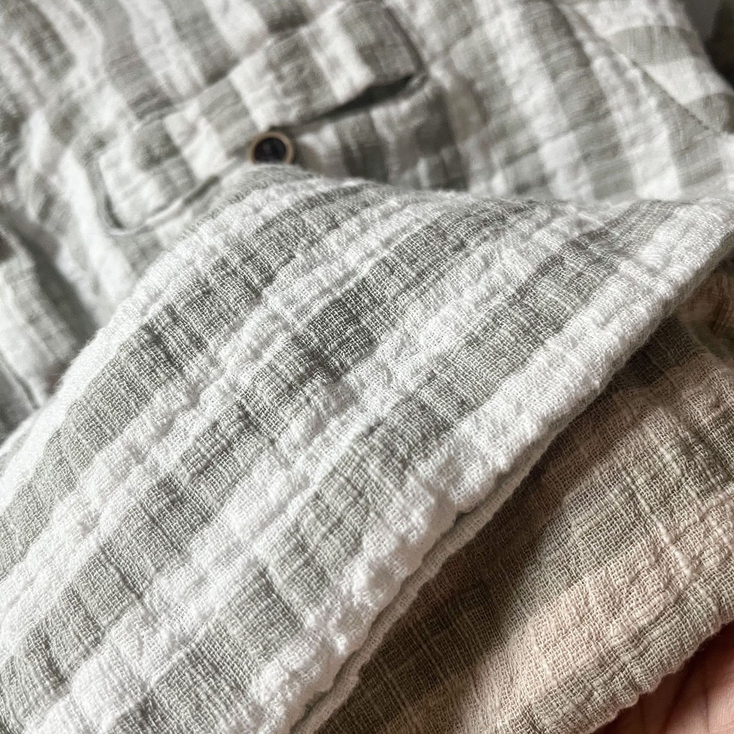 純綿ガーゼストライプシャツ