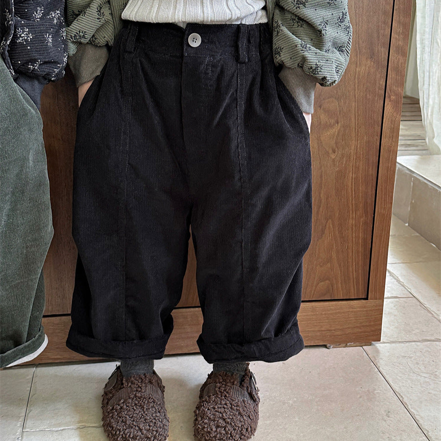 裏ボアコーデュロイワイドパンツ