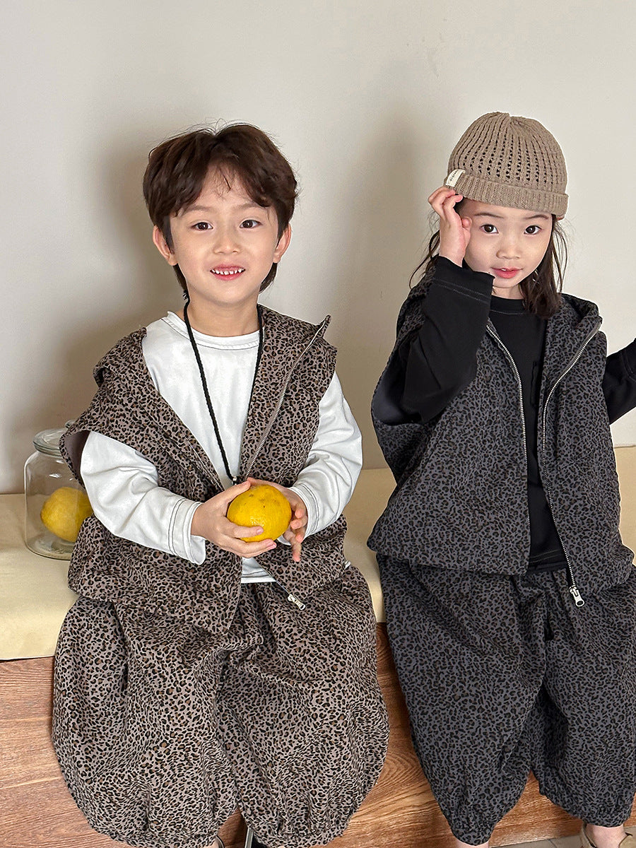 レオパード柄フードベストセット