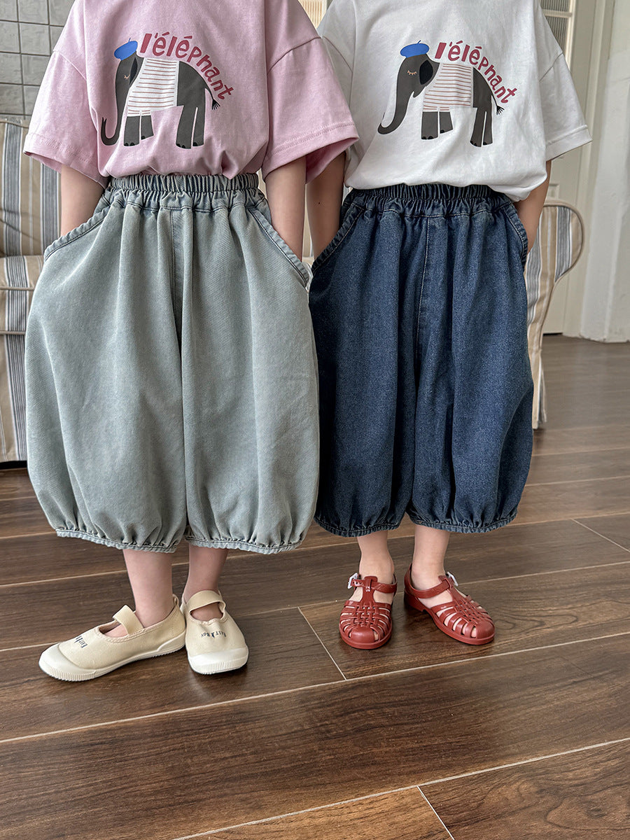 薄手七分丈デニムパンツ