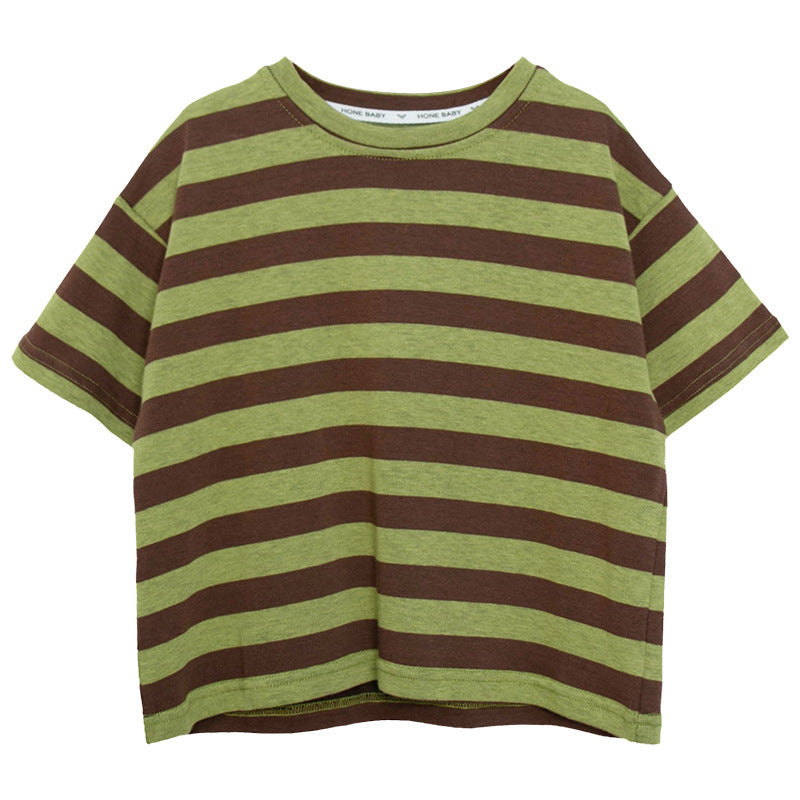 配色リブTシャツ