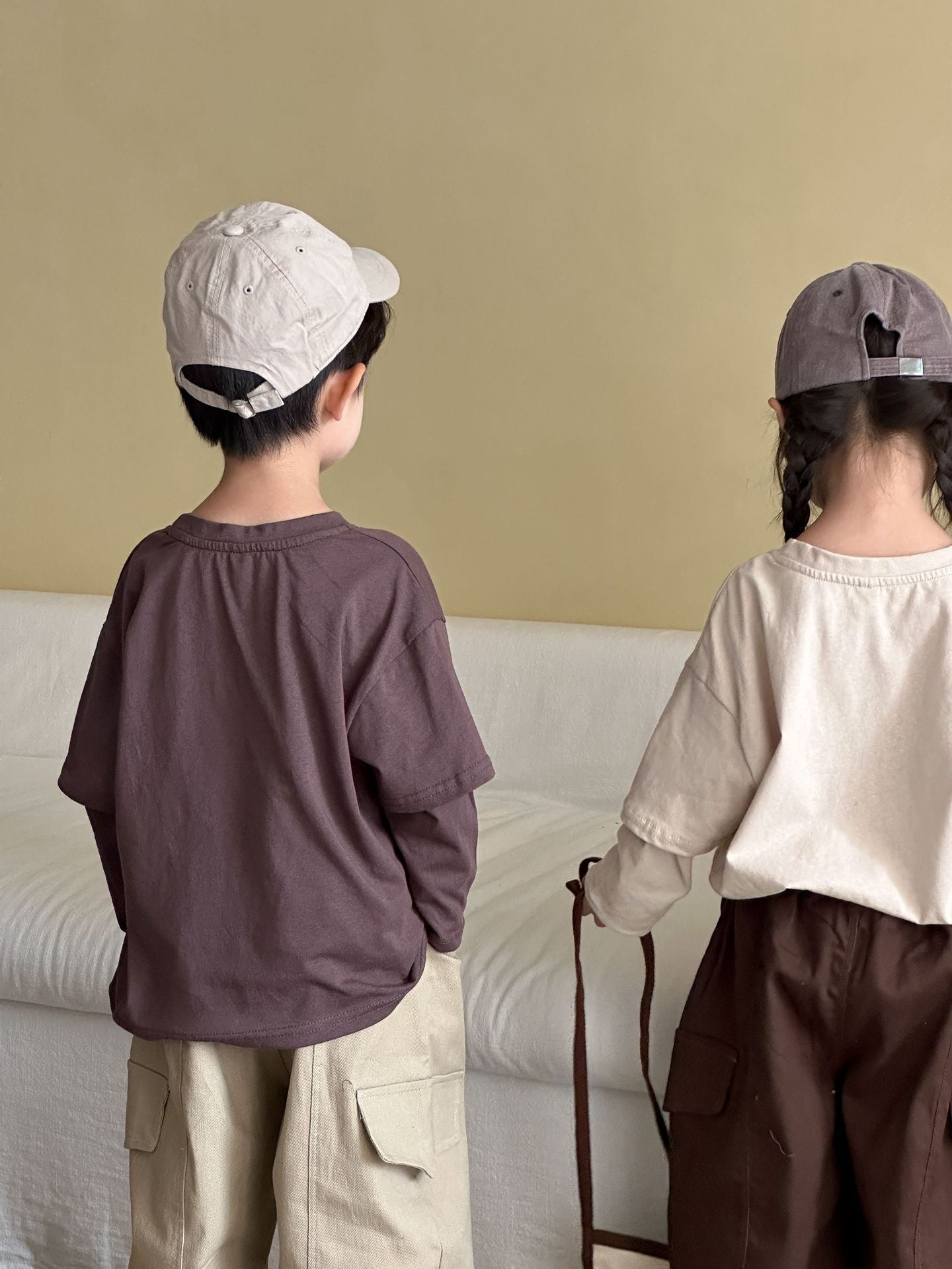 重ね着風長袖Tシャツ