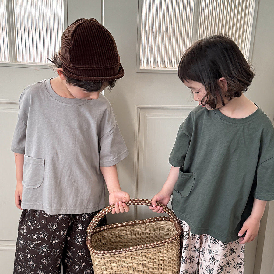 ポケット付きベーシックTシャツ