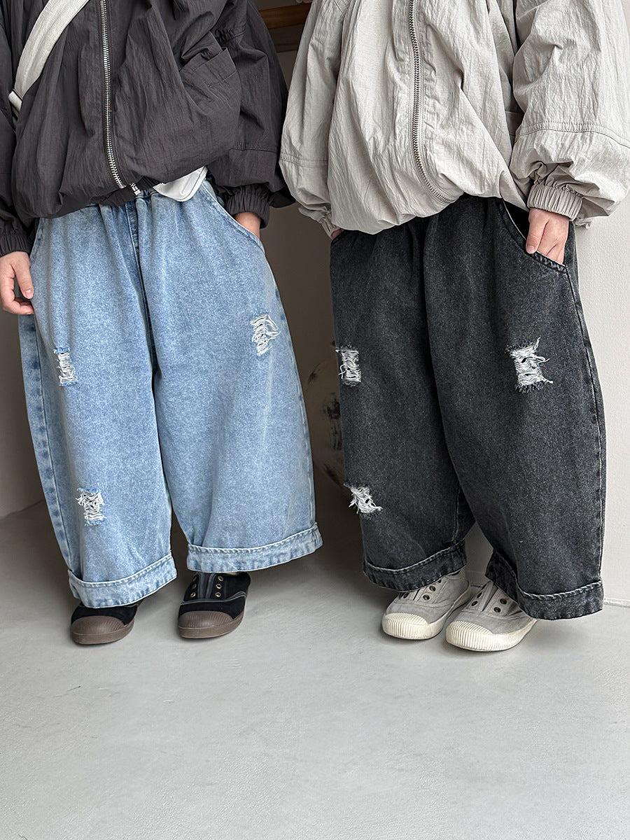 ダメージ加工デニムパンツ